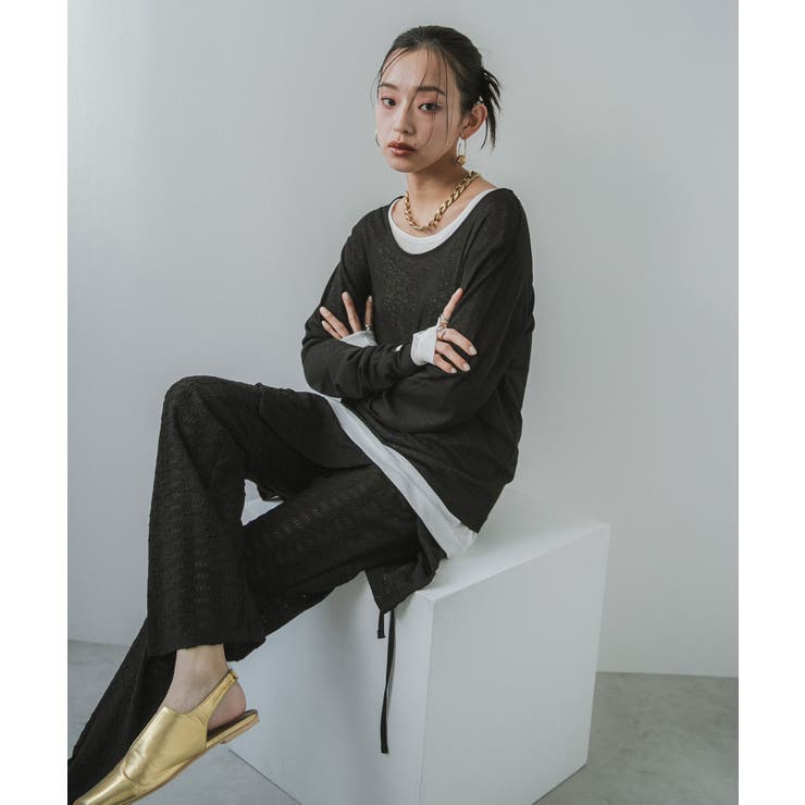 ラップスカートセットジャガードワッフルパンツ 韓国 夢展望 | 夢展望 | 詳細画像11 