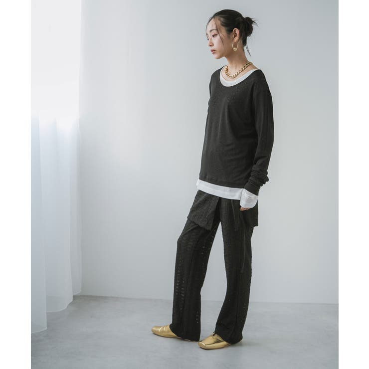 ラップスカートセットジャガードワッフルパンツ 韓国 夢展望 | 夢展望 | 詳細画像12 