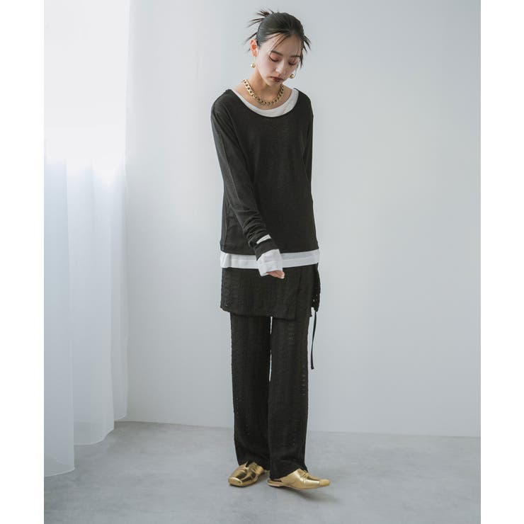 ラップスカートセットジャガードワッフルパンツ 韓国 夢展望 | 夢展望 | 詳細画像13 