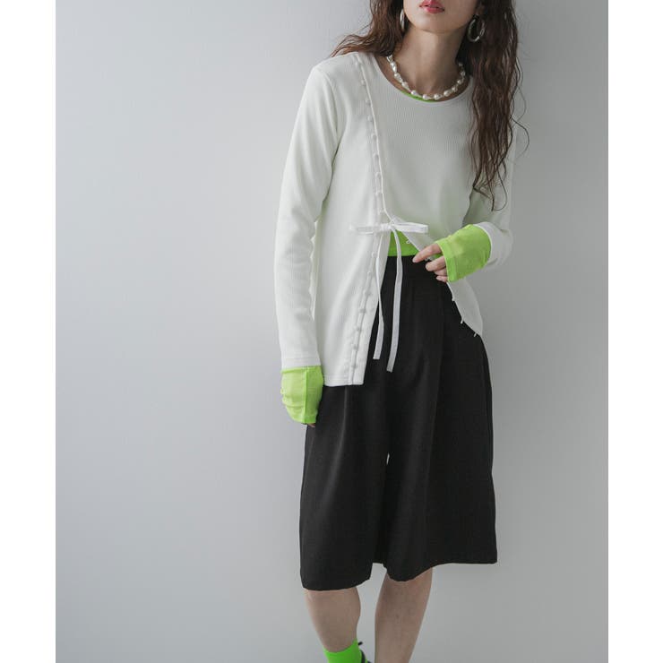 ドーフィーヌデザインカットリブトップス 韓国 夢展望 | 夢展望 | 詳細画像12 