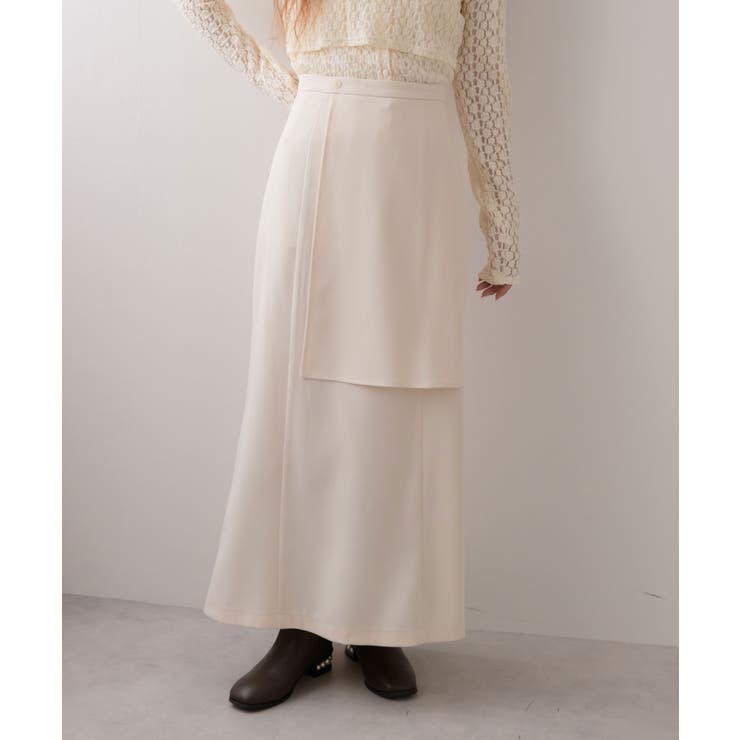 ハイウエストフレアラップスカート【セットアップ可】 韓国 夢展望 | 夢展望 | 詳細画像3 