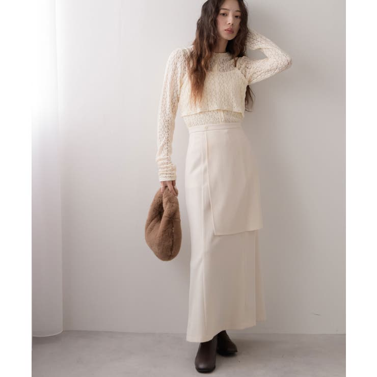 ハイウエストフレアラップスカート【セットアップ可】 韓国 夢展望 | 夢展望 | 詳細画像36 