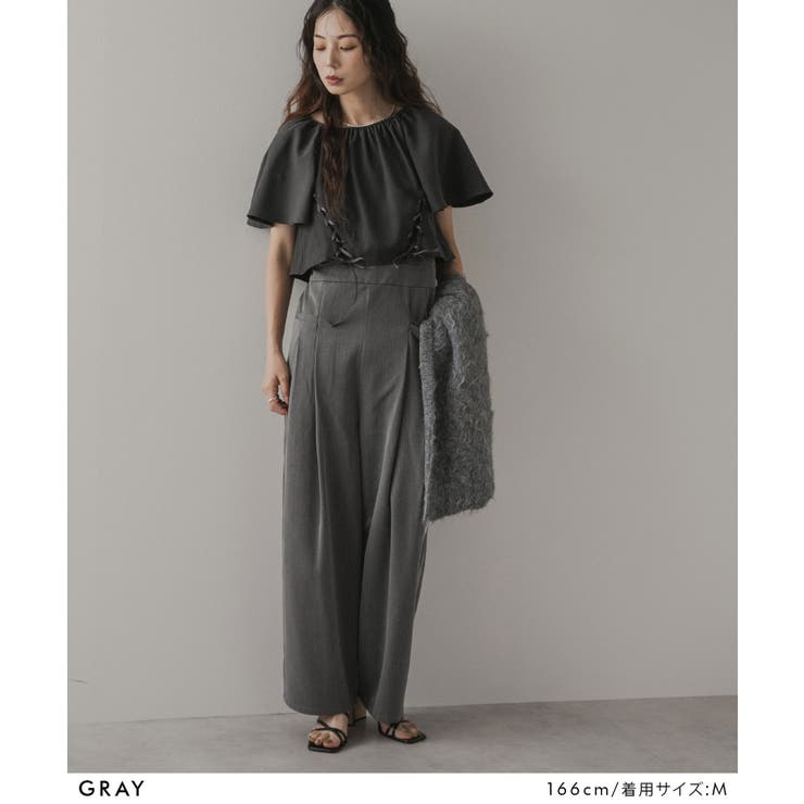 フレア袖レースアップトップス【セットアップ可】 韓国 夢展望 | 夢展望 | 詳細画像13 