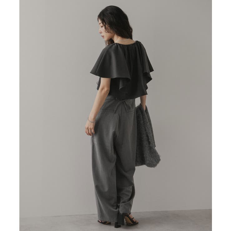 フレア袖レースアップトップス【セットアップ可】 韓国 夢展望 | 夢展望 | 詳細画像14 