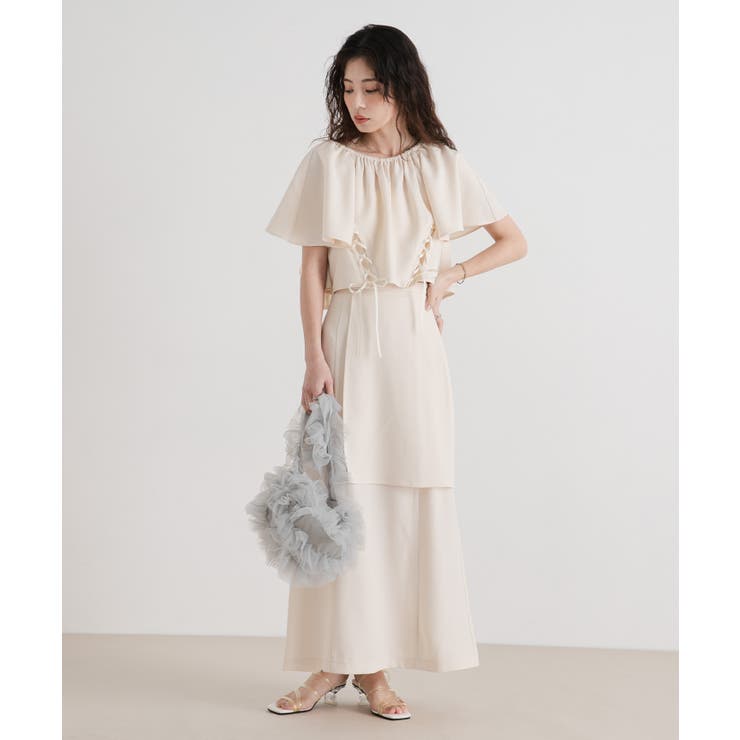 フレア袖レースアップトップス【セットアップ可】 韓国 夢展望 | 夢展望 | 詳細画像21 