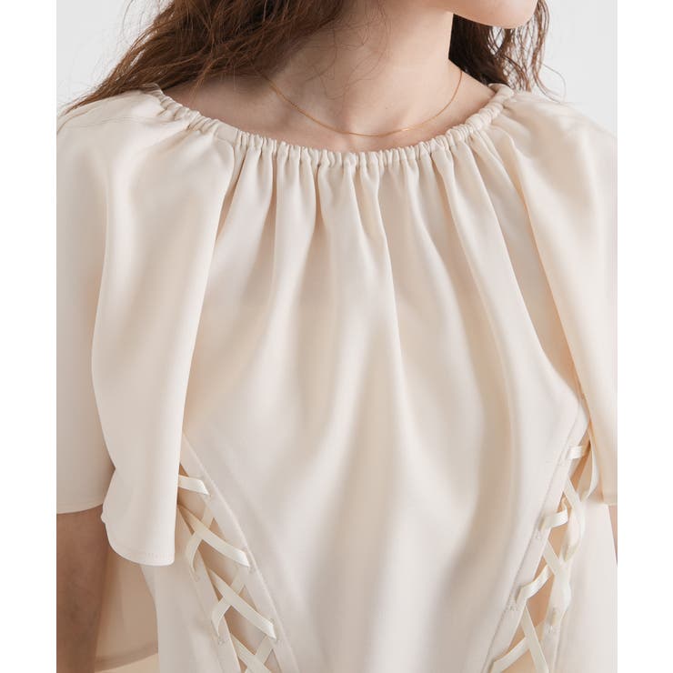 フレア袖レースアップトップス【セットアップ可】 韓国 夢展望 | 夢展望 | 詳細画像26 