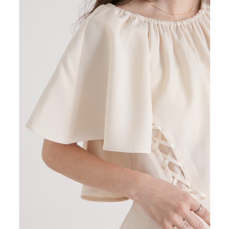 フレア袖レースアップトップス【セットアップ可】 韓国 夢展望 | 夢展望 | 詳細画像27 