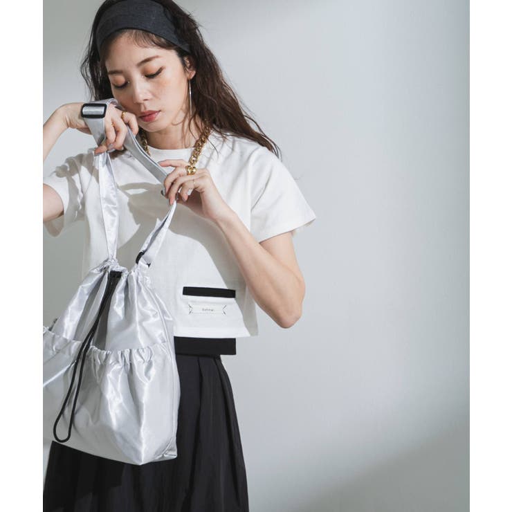 クロップドバイカラーポケットTシャツ 韓国 夢展望 | 夢展望 | 詳細画像5 