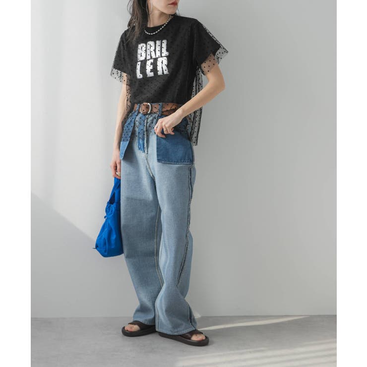 チュールレイヤード箔プリントTシャツ 韓国 夢展望 | 夢展望 | 詳細画像11 