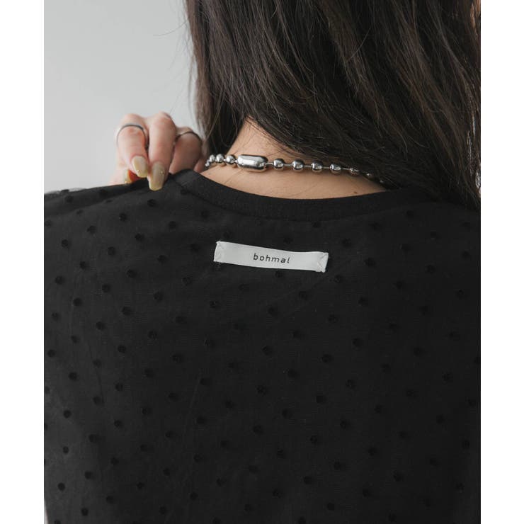 チュールレイヤード箔プリントTシャツ 韓国 夢展望 | 夢展望 | 詳細画像15 