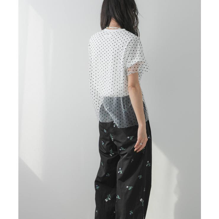 チュールレイヤード箔プリントTシャツ 韓国 夢展望 | 夢展望 | 詳細画像18 