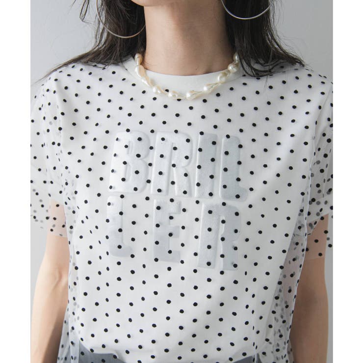 チュールレイヤード箔プリントTシャツ 韓国 夢展望 | 夢展望 | 詳細画像22 