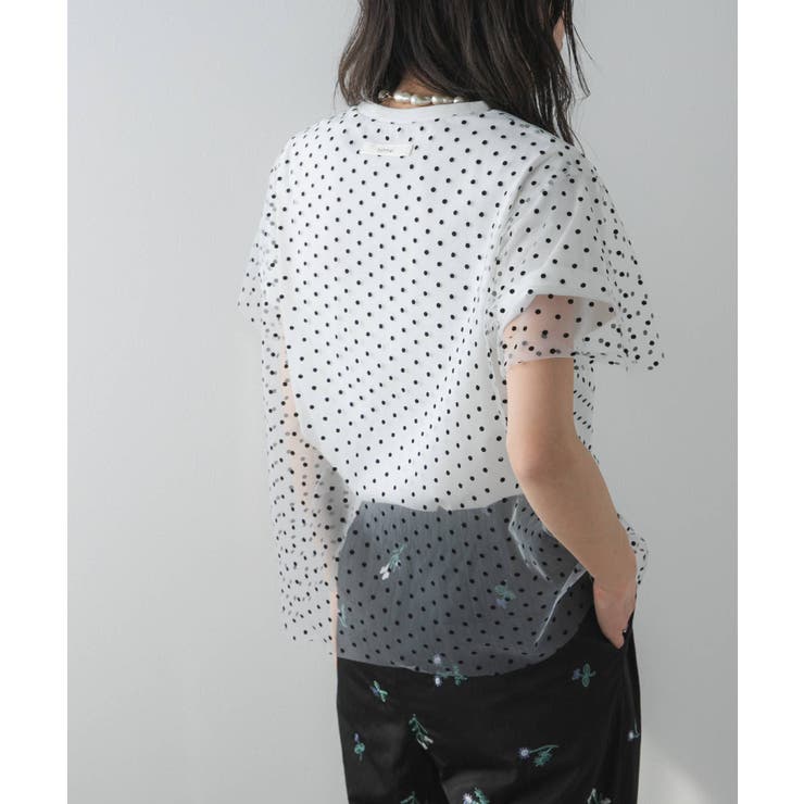 チュールレイヤード箔プリントTシャツ 韓国 夢展望 | 夢展望 | 詳細画像23 