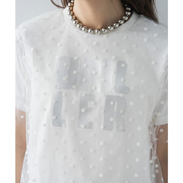 チュールレイヤード箔プリントTシャツ 韓国 夢展望 | 夢展望 | 詳細画像28 
