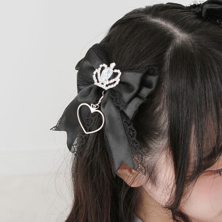 ときめき王冠ビジューレースリボン2個セットヘアクリップ 量産型 地雷系 夢展望 | DearMyLove | 詳細画像6 