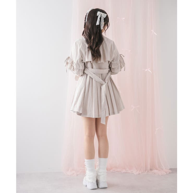 バックプリーツショートトレンチコート 量産型 地雷系 夢展望 | DearMyLove | 詳細画像7 