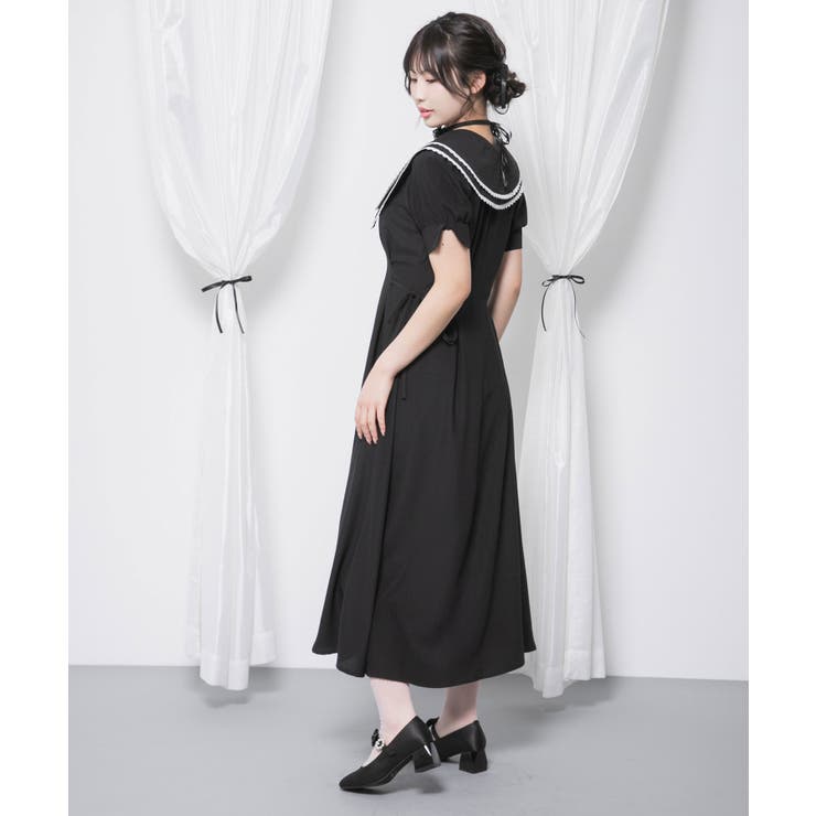 ダブルビッグカラーシャツワンピース【大きいサイズ有り】 量産型 地雷系 | 夢展望 | 詳細画像12 
