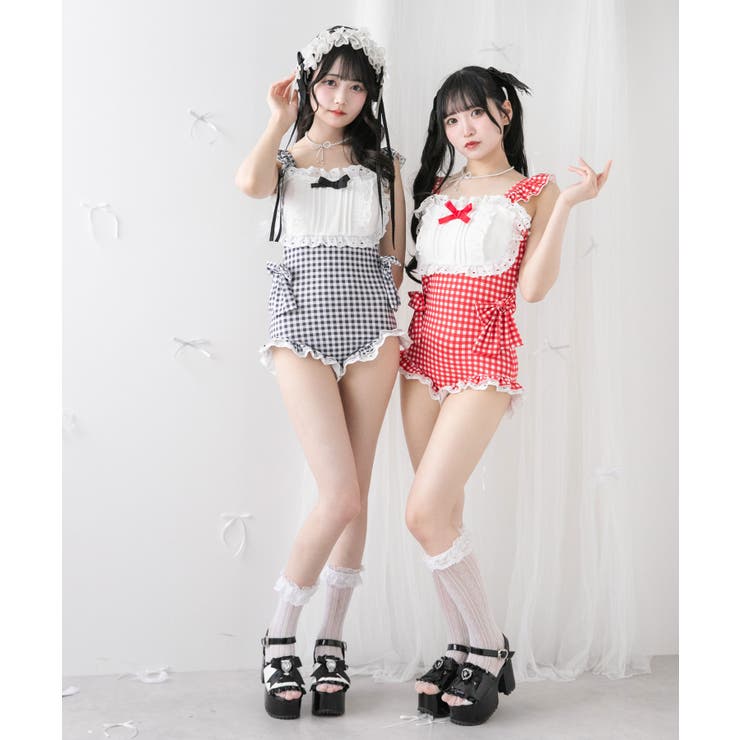 ハートレースフリルヨークメイドさん水着 量産型 地雷系 夢展望 | DearMyLove | 詳細画像16 