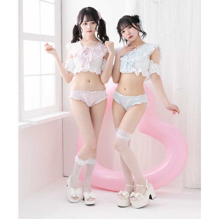 ときめきハートレースフリルセーラー水着 量産型 地雷系 夢展望