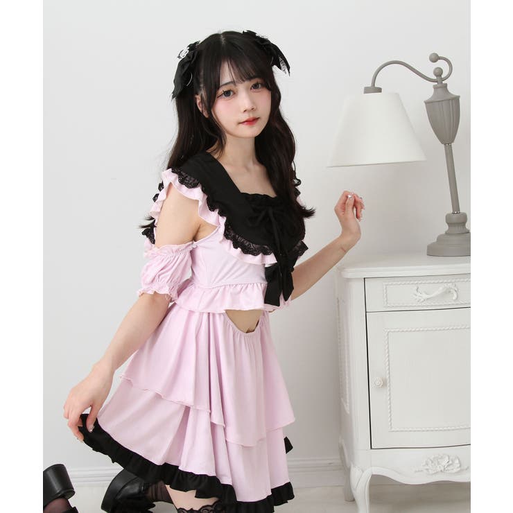 新品【DearMyLove】セーラーフリルビキニ M ネイビー 水着 夢