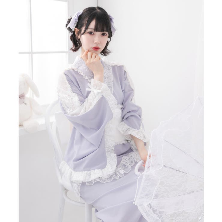 お嬢様パールレースフリル浴衣 量産型 地雷系 夢展望 | DearMyLove | 詳細画像10 