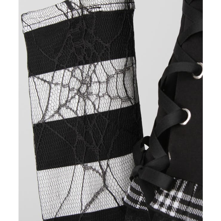 猫耳チェックフリルクモレースパンクショートトップス 量産型 地雷系 夢展望 | DearMyLove | 詳細画像38 