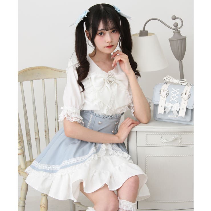 地雷系 ブラウス DearMyLove NOEMIE サックス ブルー 地雷系 ブラウス DearMyLove NOEMIE サックス ブルー - メルカリ