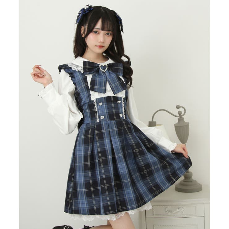 ドッキング風フリルハートリボンワンピース 量産型 地雷系 夢展望 | DearMyLove | 詳細画像4 