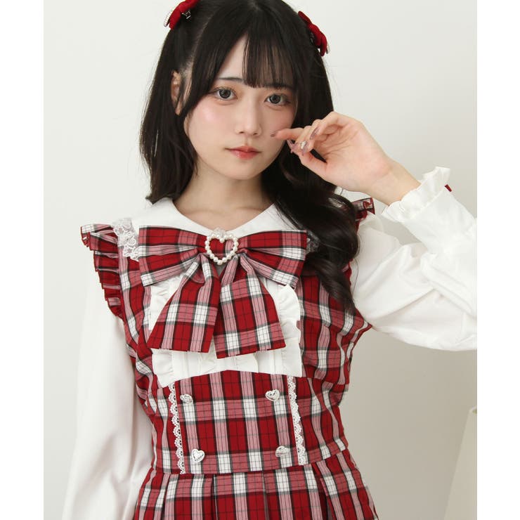 ドッキング風フリルハートリボンワンピース 量産型 地雷系 夢展望 | DearMyLove | 詳細画像18 