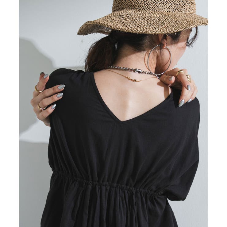 前後2wayドロストシャーリングロングワンピース 韓国 夢展望 | 夢展望 | 詳細画像34 