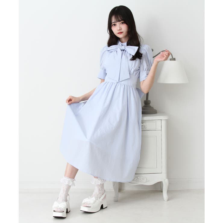 コットンバルーンボウタイリボンワンピース 量産型 地雷系 夢展望 | DearMyLove | 詳細画像12 