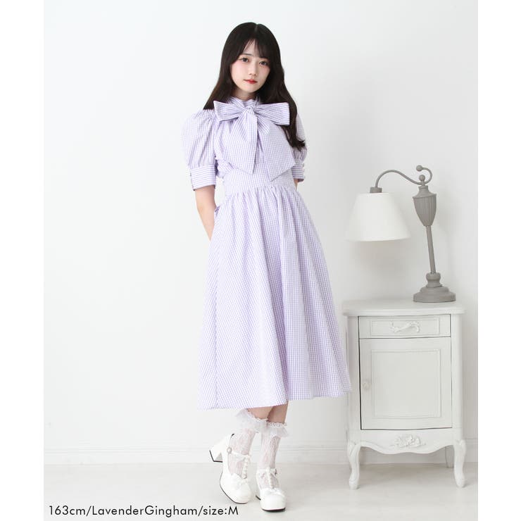 夢展望 ディアマイラブ 総レースリボン浴衣ドレス ラベンダー