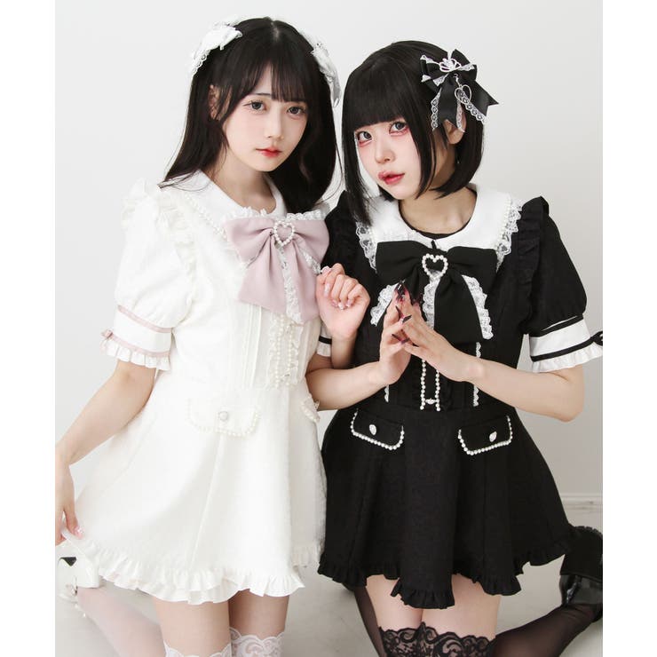 ハートレースパールビジューセットアップ 量産型 地雷系 夢展望 | DearMyLove | 詳細画像9 