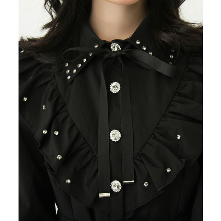 ビジュー襟フリルギャザーシャツワンピース 量産型 地雷系 夢展望 | DearMyLove | 詳細画像20 