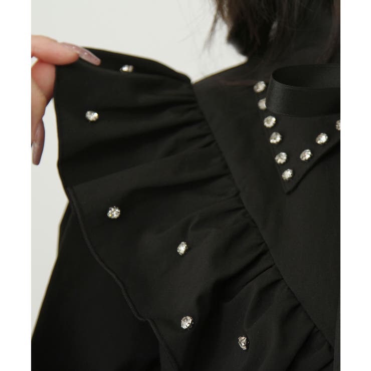 ビジュー襟フリルギャザーシャツワンピース 量産型 地雷系 夢展望 | DearMyLove | 詳細画像29 