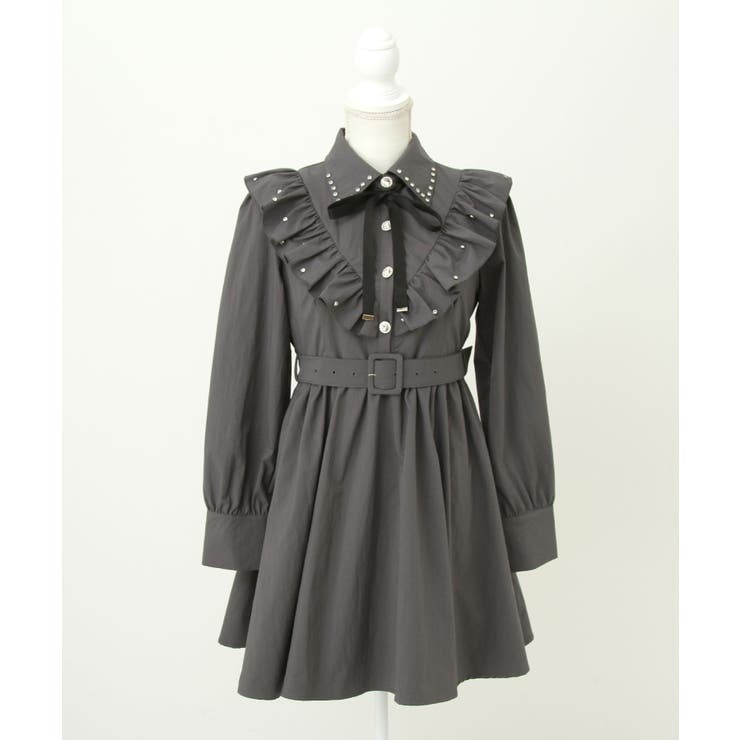 ビジュー襟フリルギャザーシャツワンピース 量産型 地雷系 夢展望 | DearMyLove | 詳細画像31 