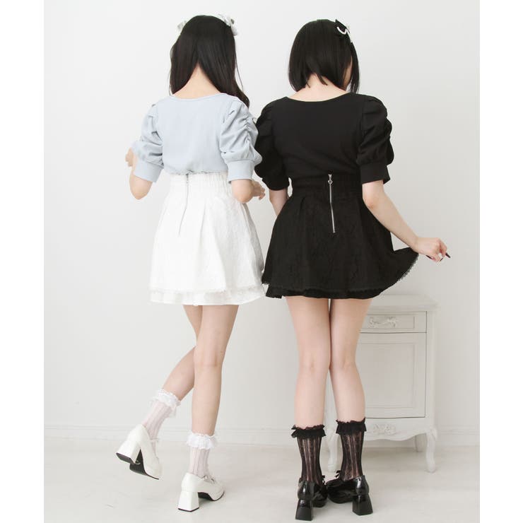 パールリボン リブ トップス 半袖 量産型 地雷系 夢展望 | DearMyLove | 詳細画像17 