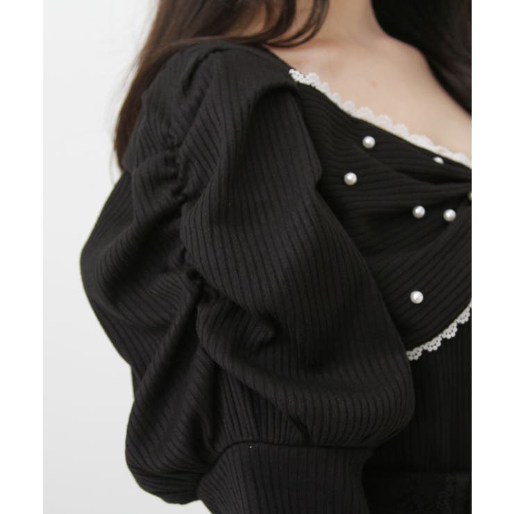 パールリボン リブ トップス 半袖 量産型 地雷系 夢展望 | DearMyLove | 詳細画像27 