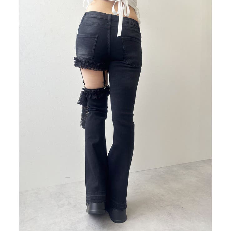 セクシーガーター風ギャルストレッチフレアデニムパンツ 韓国 夢展望 | 夢展望 | 詳細画像23 