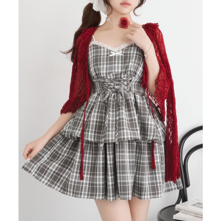 レースアップティアードキャミワンピース 量産型 地雷系 | DearMyLove | 詳細画像23 