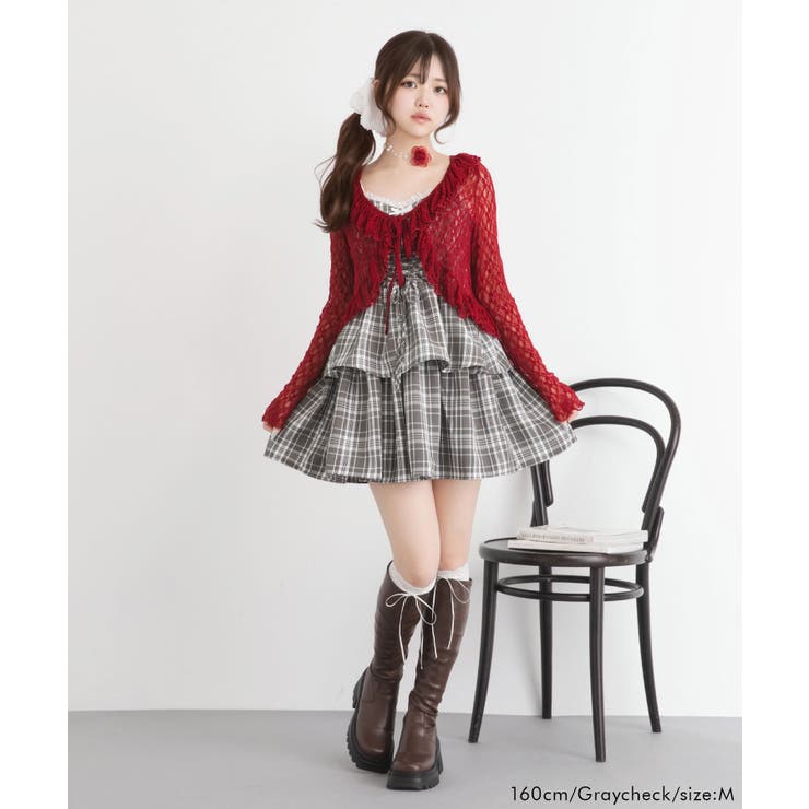 レースアップティアードキャミワンピース 量産型 地雷系 | DearMyLove | 詳細画像8