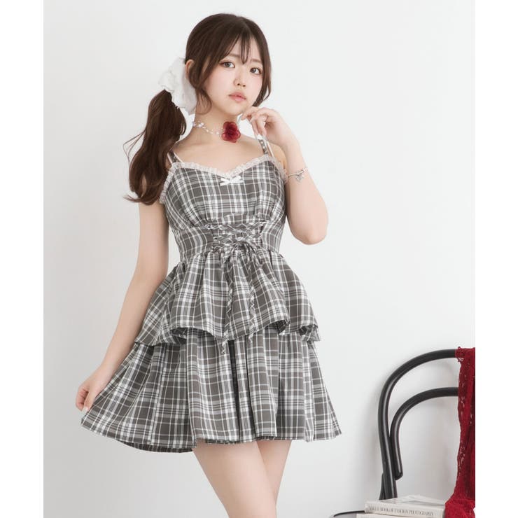 レースアップティアードキャミワンピース 量産型 地雷系 | DearMyLove | 詳細画像10