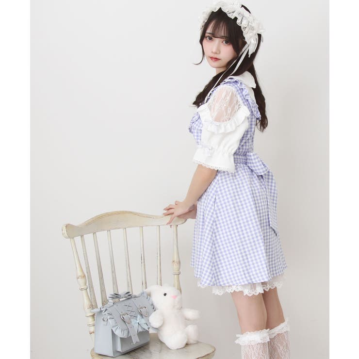 お茶会メイドヨークフリルリボンワンピース 量産型 地雷系 夢展望 | DearMyLove | 詳細画像5 