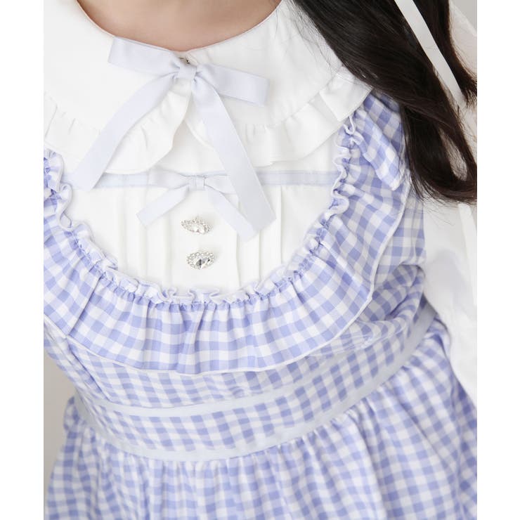 お茶会メイドヨークフリルリボンワンピース 量産型 地雷系 夢展望 | DearMyLove | 詳細画像7 