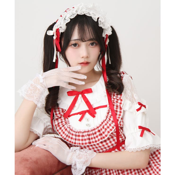 お茶会メイドヨークフリルリボンワンピース 量産型 地雷系 夢展望 | DearMyLove | 詳細画像14 