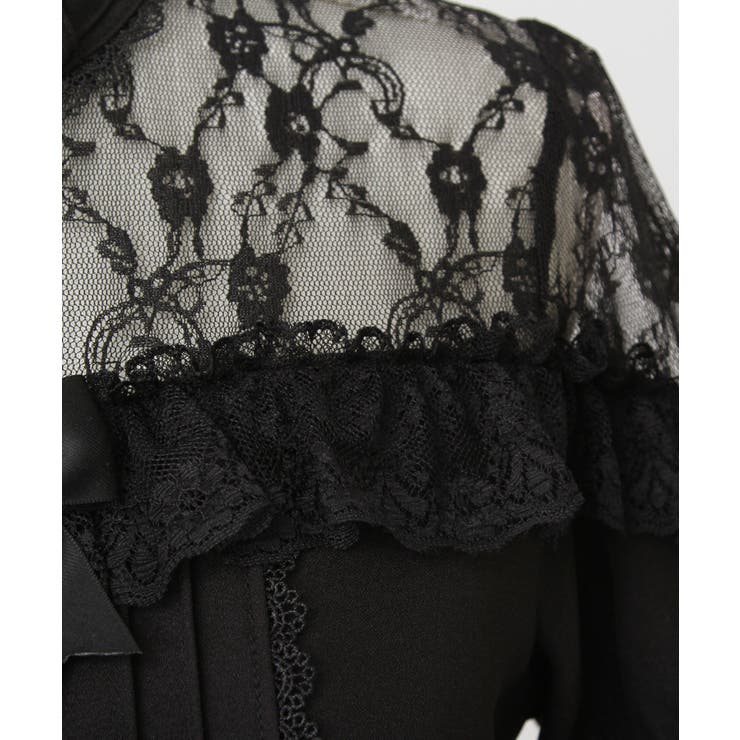 ハートビジューリボンオフショル風レースブラウス 量産型 地雷系 夢展望 | DearMyLove | 詳細画像32 