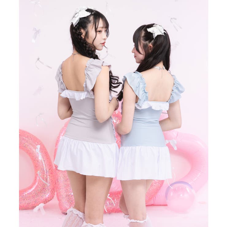 夢展望 2022 水着 ピンク 黒 地雷 量産型 夢展望 DearmyLove 地雷 水着 ピンクブラック レディース