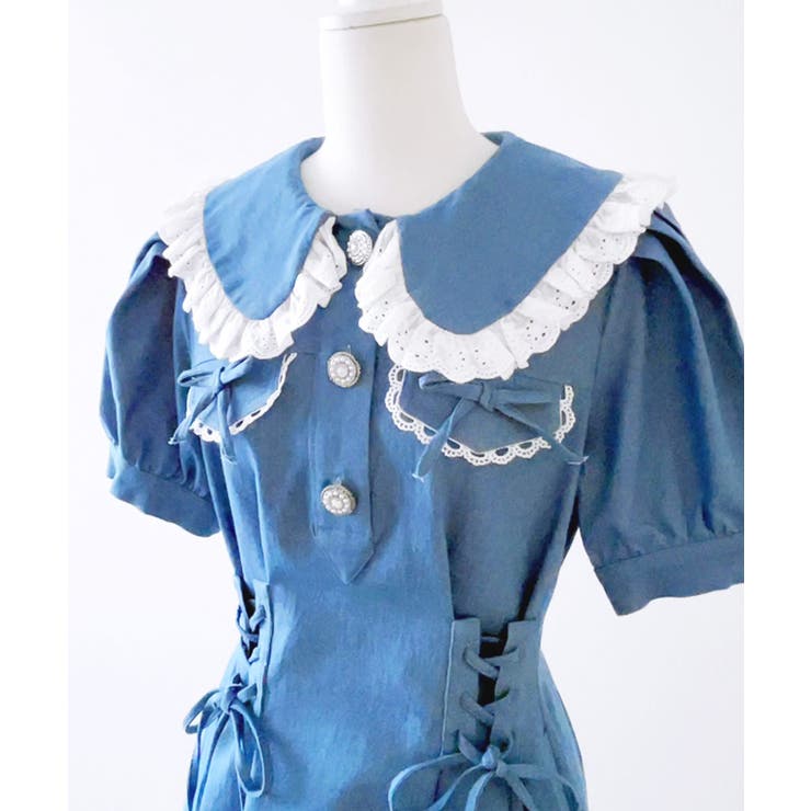 丸襟デニムフレアワンピース【大きいサイズ有り】 量産型 地雷系 夢展望 RS | 夢展望 | 詳細画像23 