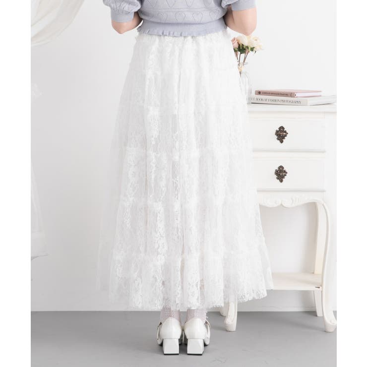 レースティアードロングスカート【大きいサイズ有り】 量産型 地雷系 | 夢展望 | 詳細画像5 