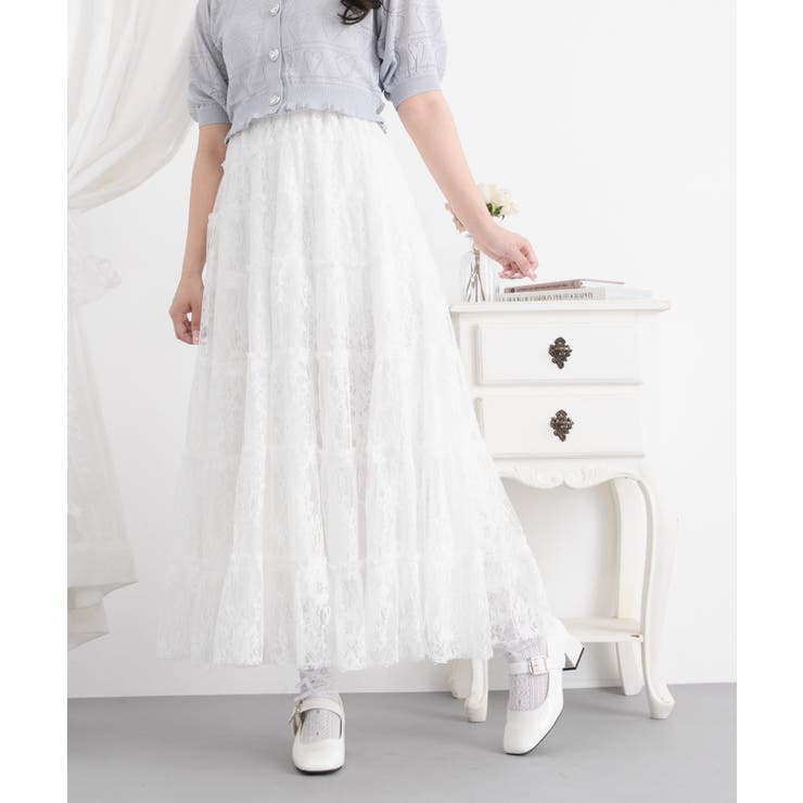 レースティアードロングスカート【大きいサイズ有り】 量産型 地雷系 | 夢展望 | 詳細画像6 